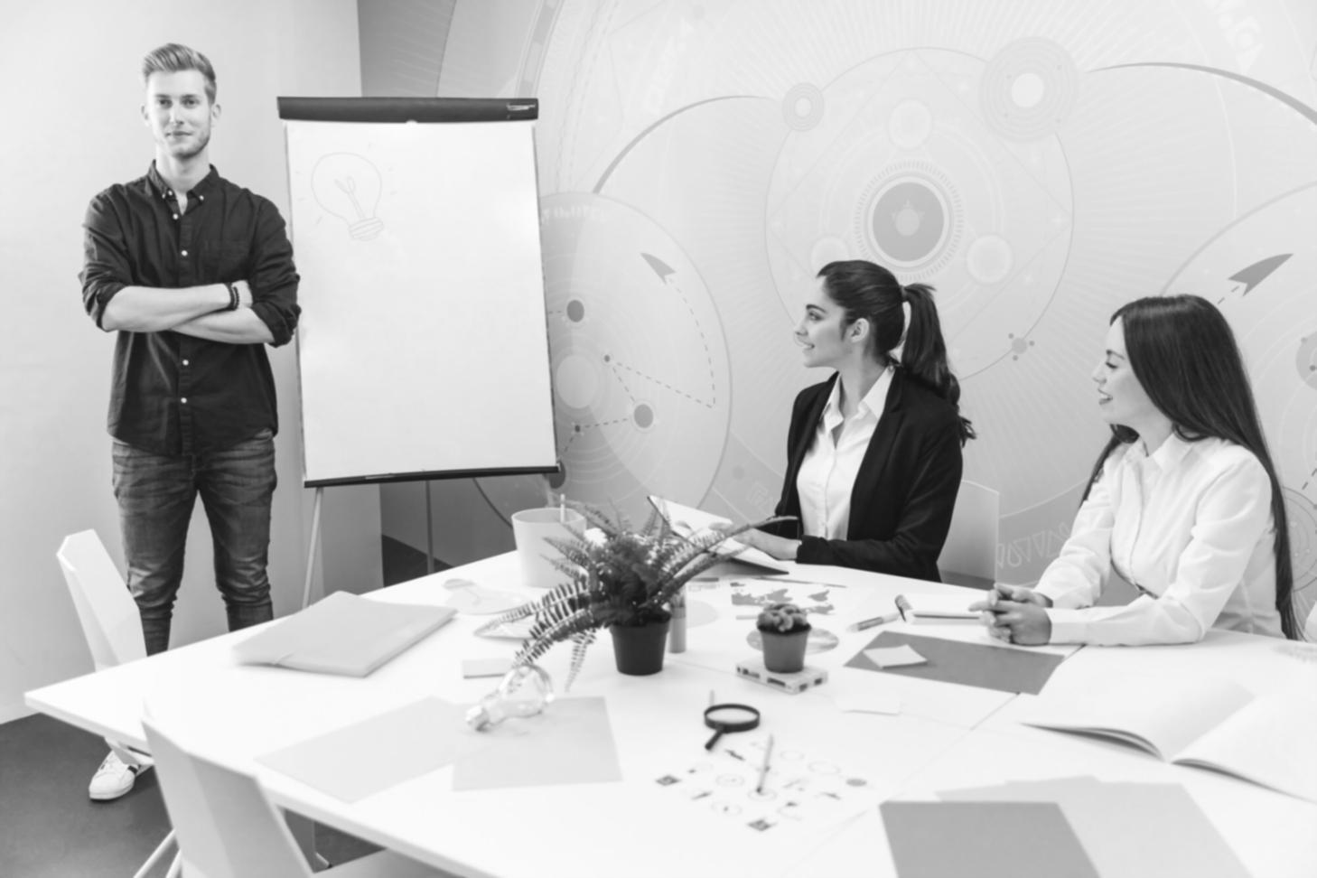 Financial advisor consulting with international student about investment options